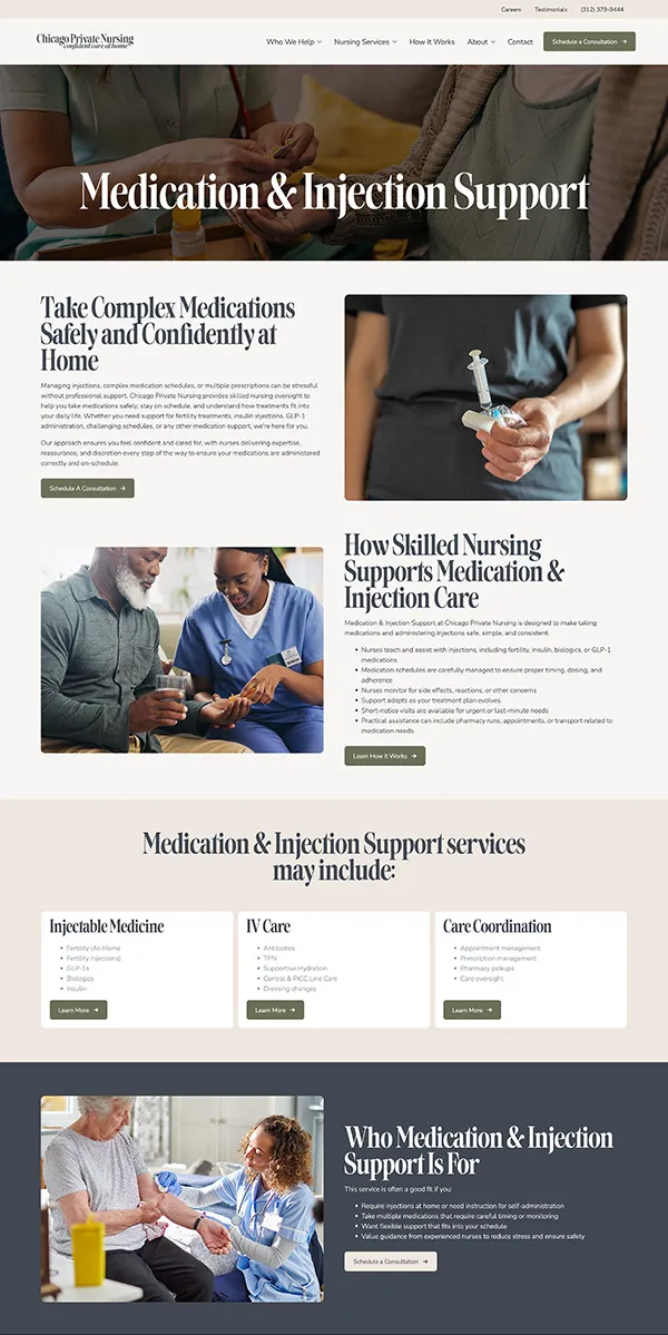 Chicago Private Nursing Website Design | Private Practice Website Design | Healthcare Web Design
