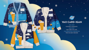 Blue Moon Vax Card-igan Holiday Promotion