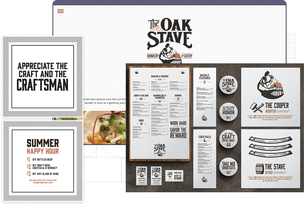 The Oak Stave Restaurant Branding Case Study | Restaurant Brand Identity | Restaurant Web Design