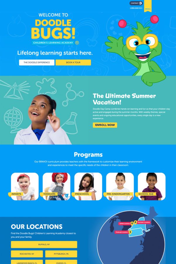 Doodle Bugs Childcare Website Home Page | Childcare Web Design