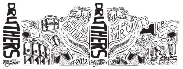 Druthers Brewery Glassware Illustration | Brewery Graphic Design | Brewery Branding