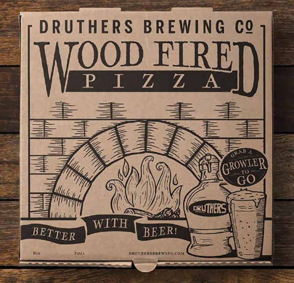 Druthers Brewery Pizza Box Design | Pizza Box Graphic Design | Pizza Packaging Design