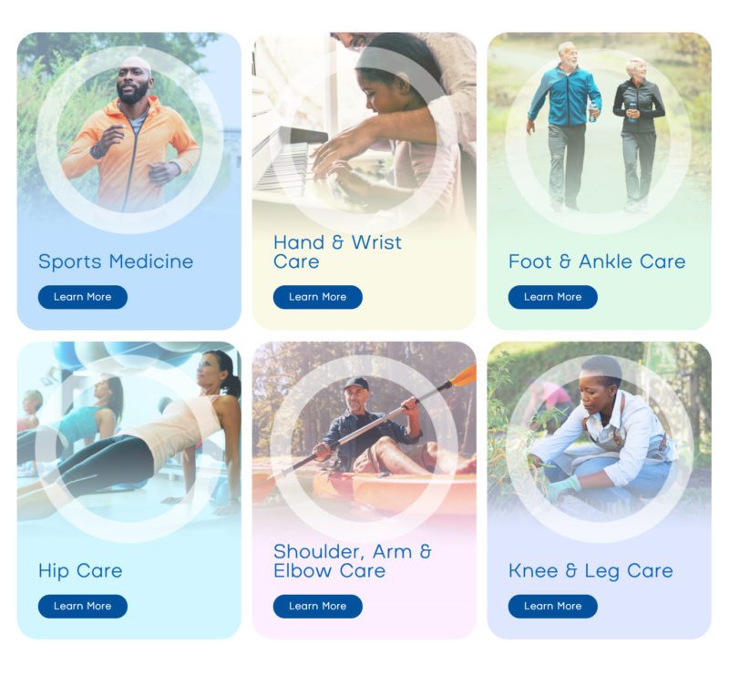 Excelsior Orthopaedics Services Module | Healthcare Web Design