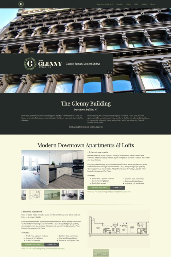 The Glenny Website Home Page | Real Estate Web Design