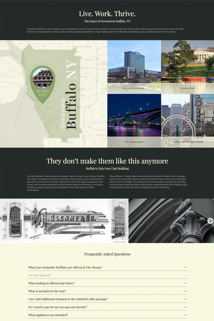 The Glenny Website Info Page | Real Estate Web Design