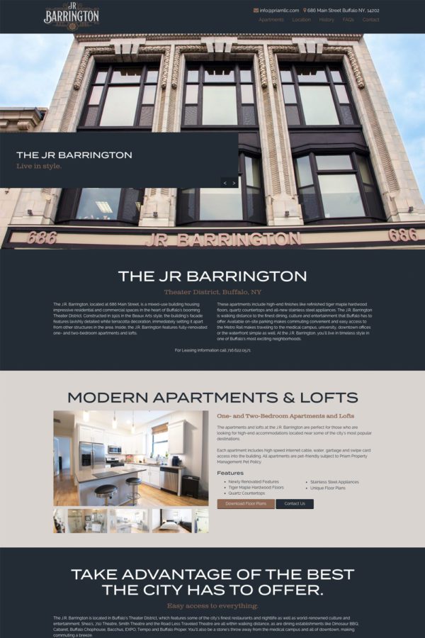 JR Barrington Website Home Page | Real Estate Web Design | Property Web Design