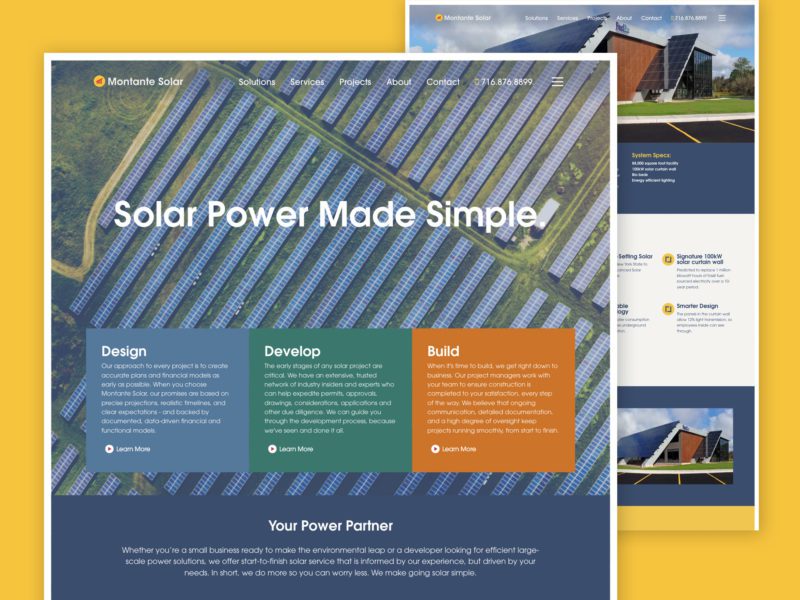 Montante Solar Website Design | Solar Web Design | Construction Web Design