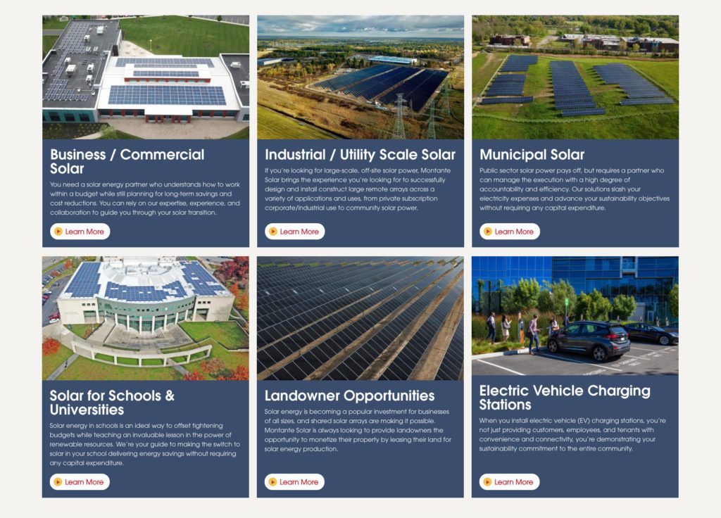 Montante Solar Website Solutions Module | Solar Web Design | Construction Web Design