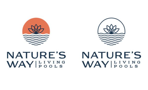 Nature's Way Living Pools Brand Identity Alternate Logo Design | Home Services Branding