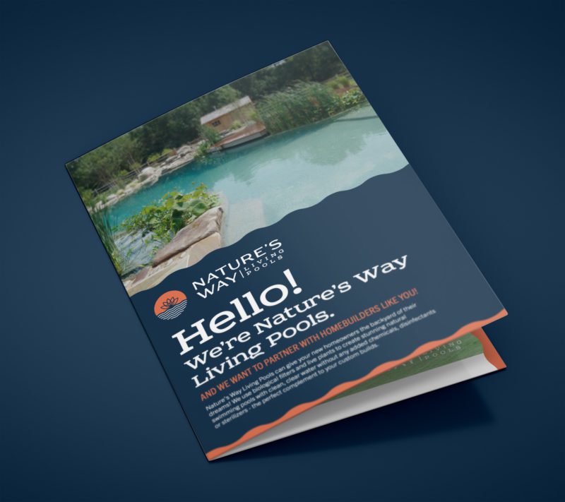 Nature's Way Living Pools Mailer Design | Home Services Graphic Design | Construction Graphic Design | Home Services Branding