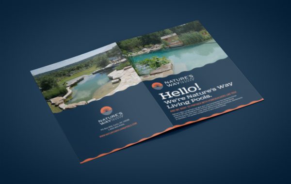 Nature's Way Living Pools Mailer Design Spread | Home Services Graphic Design | Construction Graphic Design | Home Services Branding