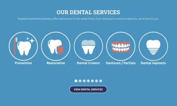 Neighborhood Family Dentistry Website Slider Module | Dentist Web Design