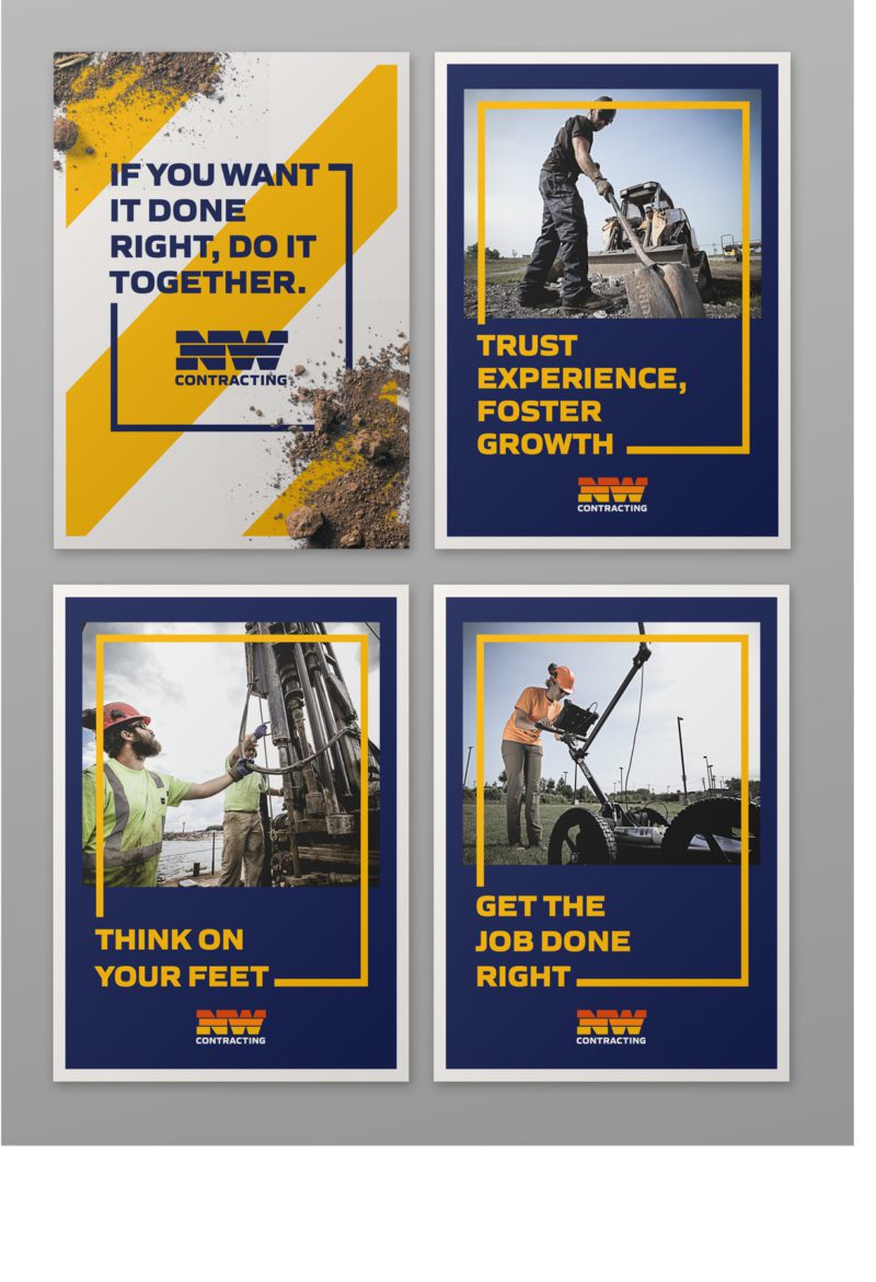 NW Contracting Value Poster Designs | Construction Graphic Design | Construction Branding