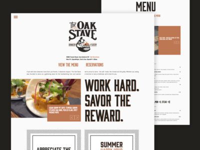 The Oak Stave Restaurant Website | Restaurant Web Design