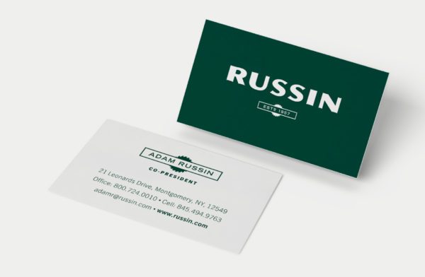 Russin Brand Identity Business Card Design | Building Materials Branding | Brand Design