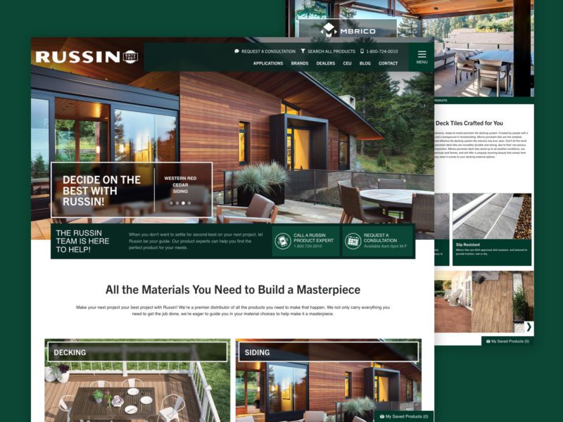 Russin Website Design | Building Materials Web Design