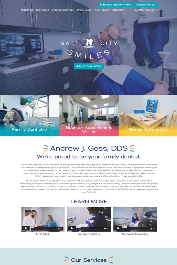 Salt City Smiles Home Page Design | Dentistry Web Design | Dentist Website