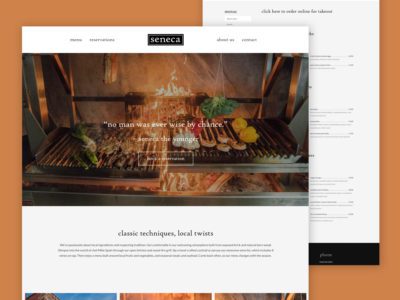 Seneca Restaurant Website | Restaurant Web Design