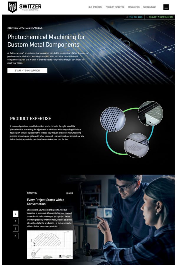 Switzer Website Home Page | Manufacturing Web Design