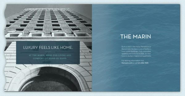 The Marin Real Estate Brochure Design Layout | Real Estate Graphic Design | Property Brochure Design