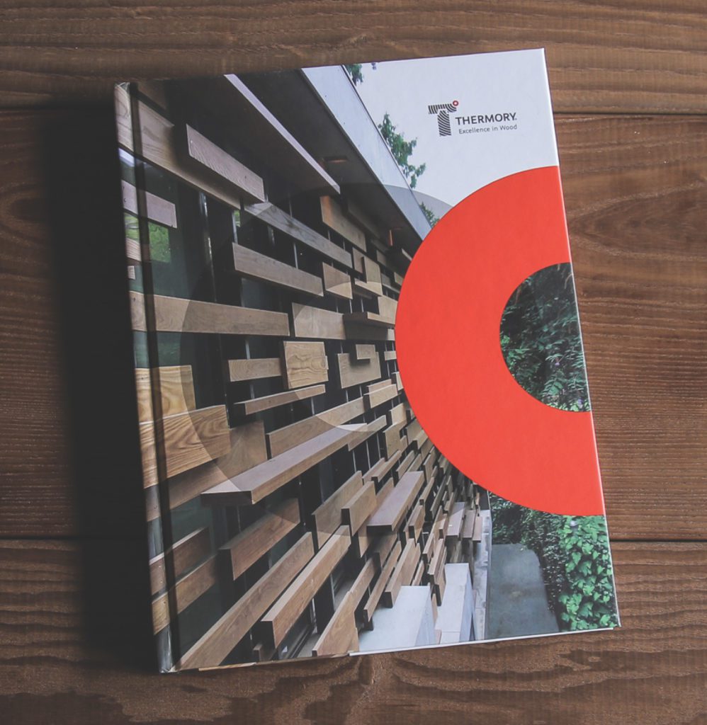 Thermory USA Photo Book Graphic Design | Building Materials Graphic Design