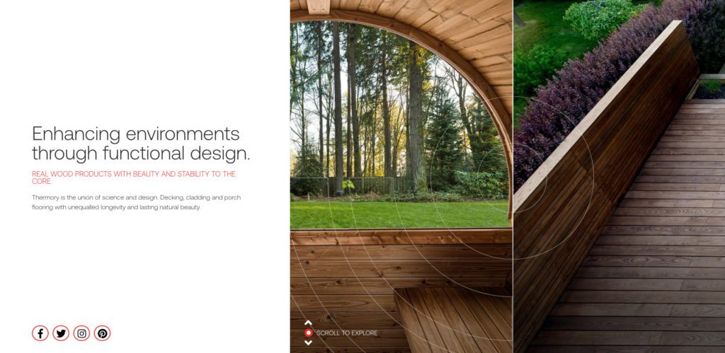 Thermory USA Website Slider Module | Building Materials Web Design