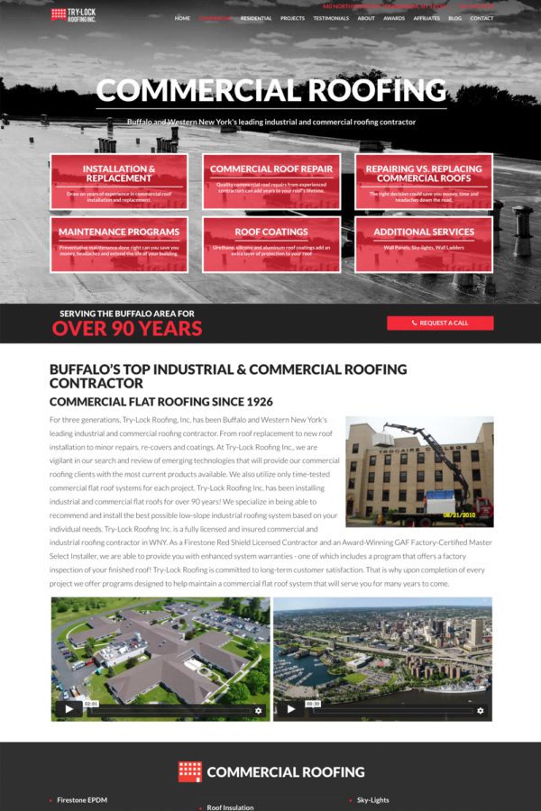 Try-Lock Roofing Website Service Page | Roofing Web Design