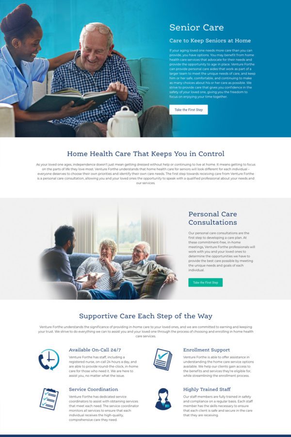Venture Forthe Website Services Page | Healthcare Web Design
