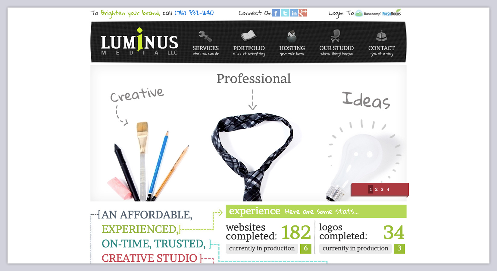 Benefits of a Website Redesign: Our Website Autobiography | Luminus Website v1 2012