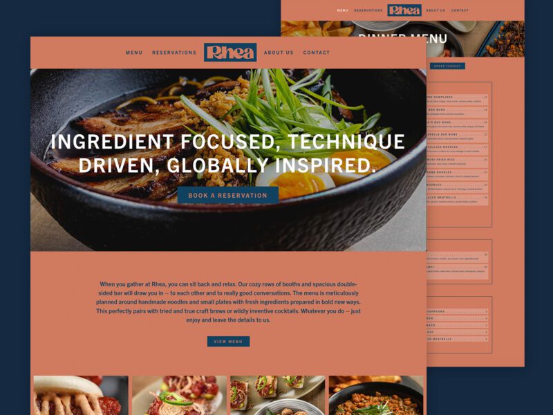 Rhea Restaurant Website Design | Restaurant Web Design