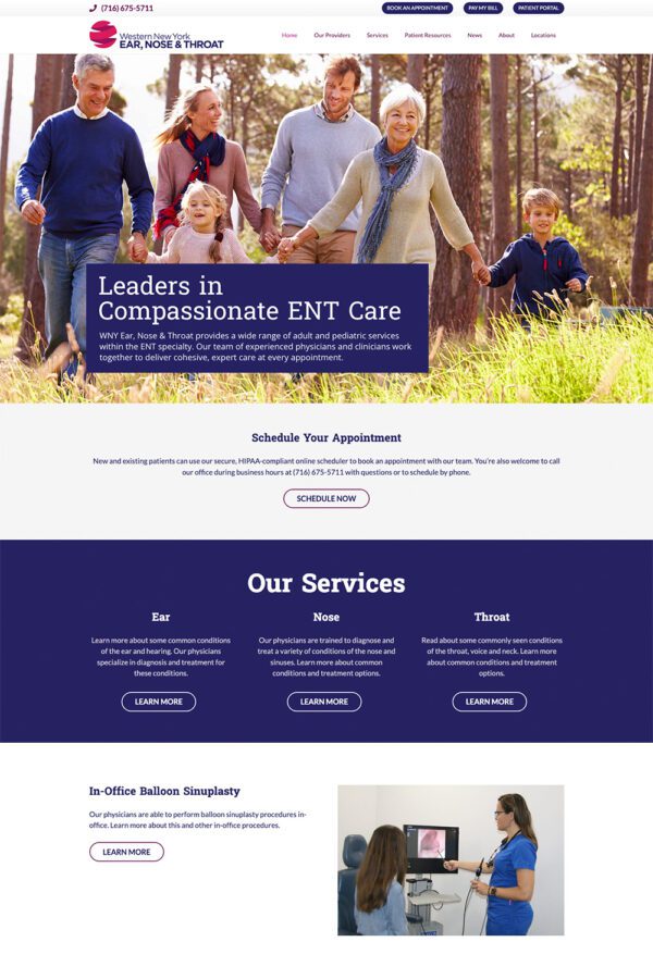 WNY ENT Healthcare Website | WNY Ear, Nose & Throat Website
