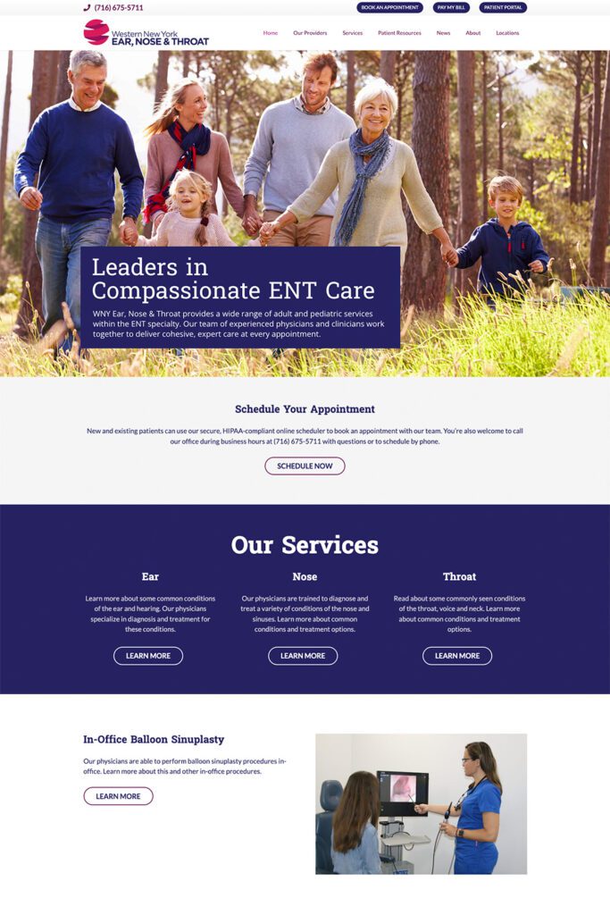 WNY ENT Healthcare Website | WNY Ear, Nose & Throat Website