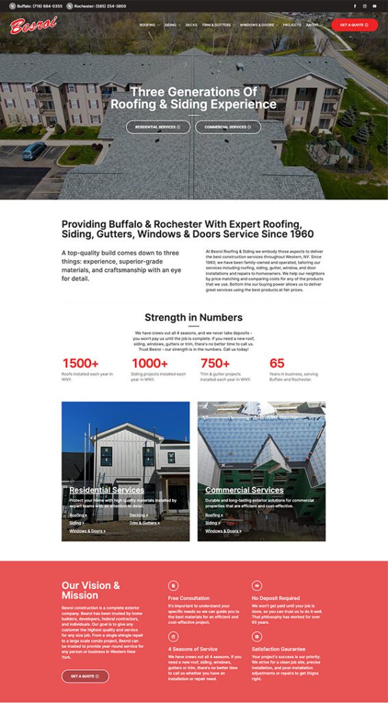 Besroi Roofing Website | Home Services Web Design