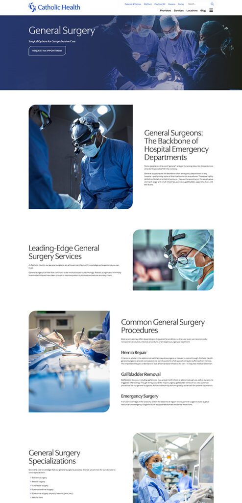 Catholic Health Website Modules | Healthcare WordPress Website Design | Healthcare Web Design
