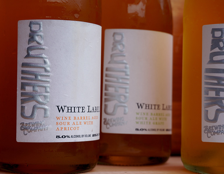 Druthers White Label Bottles | Beer Bottle Design | Brewery Label Design