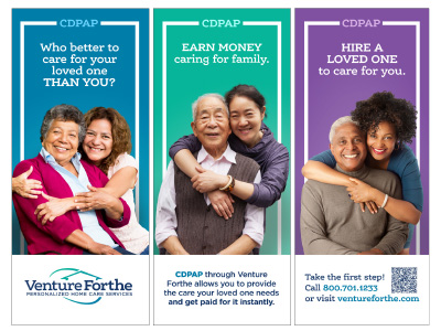 Venture Forthe Window Vinyls | Healthcare Graphic Design | Home Care Marketing