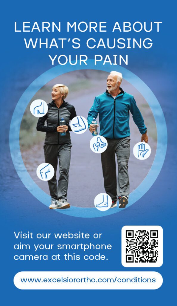 Excelsior Orthopaedics Condition Cards | Healthcare Marketing | Healthcare Graphic Design