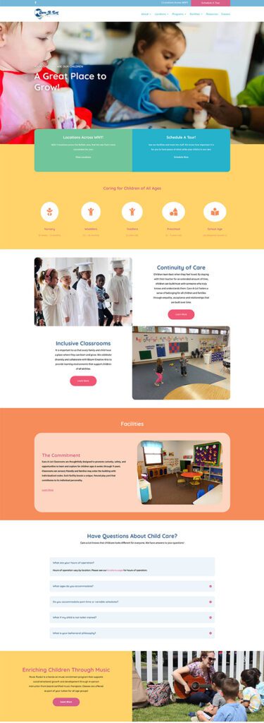 Care-A-Lot Child Care Website Design | Day Care Website Design