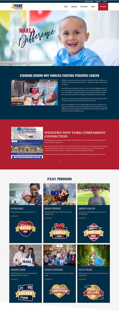 PUNT Pediatric Cancer Collaborative Web Design | Non-Profit Web Design