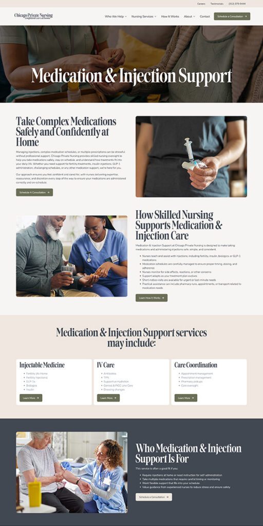 Chicago Private Nursing Website Design | Private Practice Website Design | Healthcare Web Design