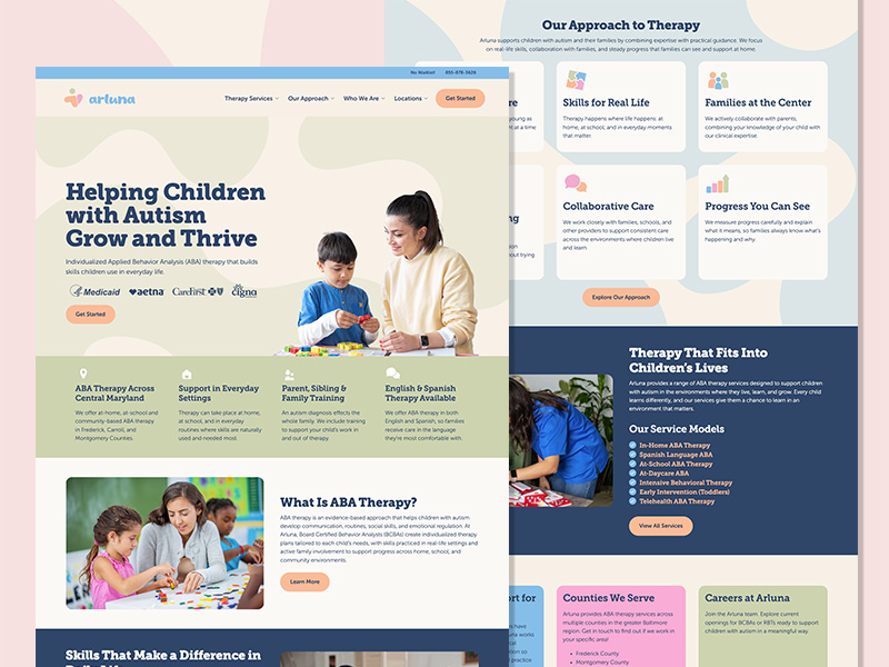 Arluna ABA Website | Behavioral Therapy Website | Healthcare Web Design